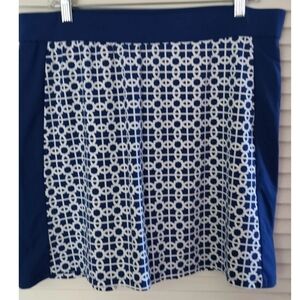 C Wonder Blue White Geometric Skirt Size 14